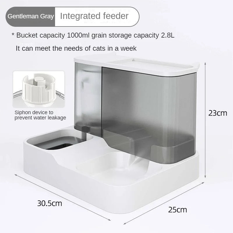 Integrated Pet Feeder with Double Bowl™