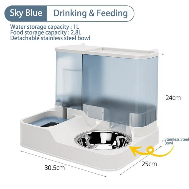 Integrated Pet Feeder with Double Bowl™