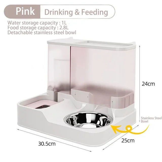 Integrated Pet Feeder with Double Bowl™